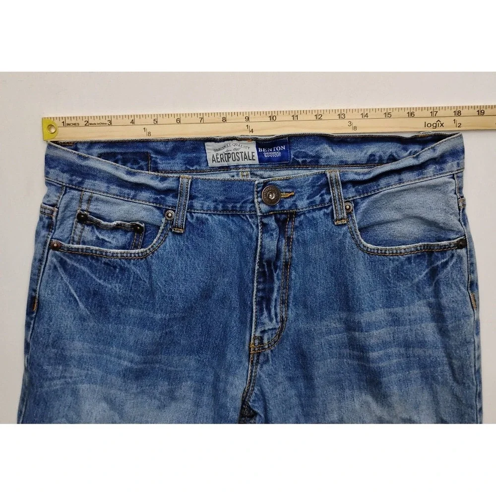 Aeropostale Benton Original Bootcut Jeans Mens 34x34 Faded Wash Blue Y2K
